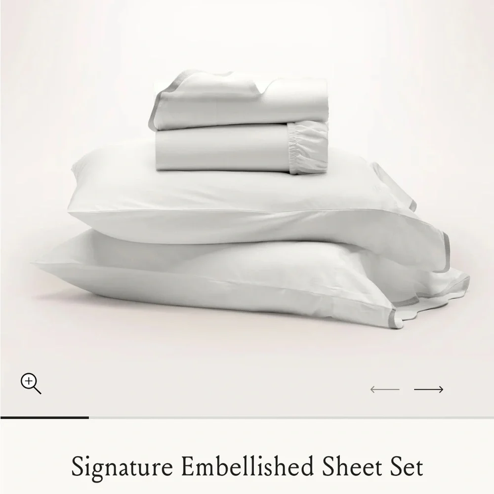 Boll & Branch NEW Signature Embellished Sheet Set King